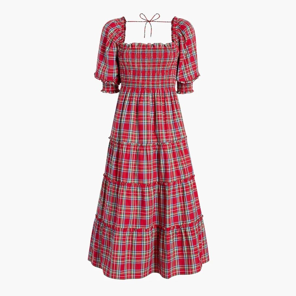 Hill House Home Nesli Nap Dress in Red Tartan RARE